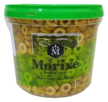 AZEITONAS VERDES FATIADAS MORIXE BALDE 3,2KG/1,8KG