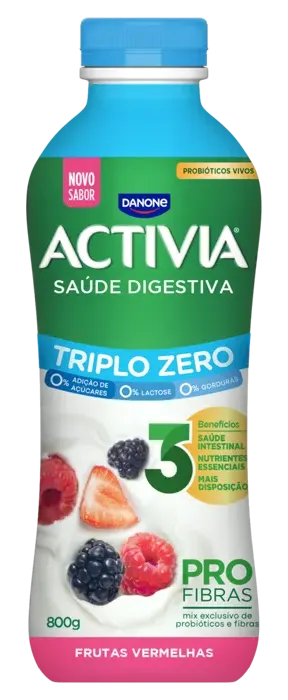 ACTIVIA ZERO LIQ TRIPLO 800GX15 FRUTAS VERMELHAS
