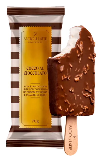 PICOLE COCCO COM COBERTURA 70G BACIO DI LATTE CX 18UN