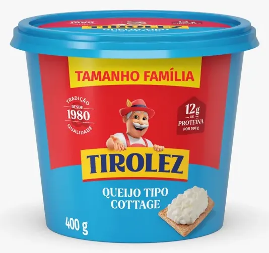QUEIJO TIPO COTTAGE TIROLEZ POTE 400G CX 12UN